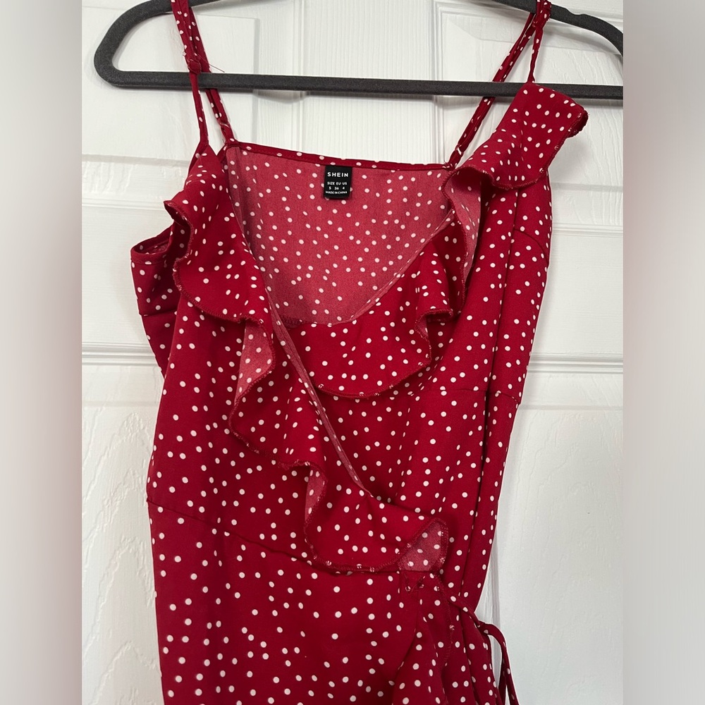 Polka dot wrap dress